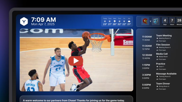 Digital Displays in Teamworks Hub