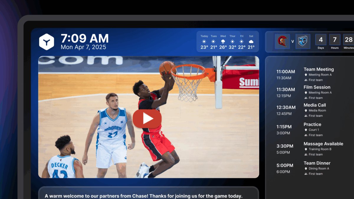 Digital Displays in Teamworks Hub