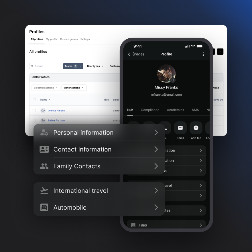 User Profiles & Team Rosters