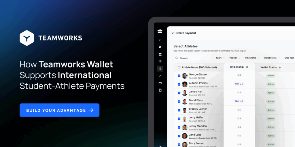 How Teamworks Wallet Supports International Student-Athlete Payments